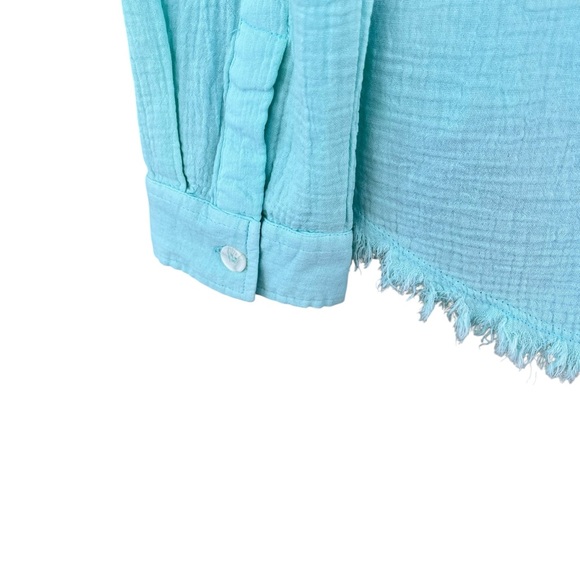 Uncharted Turquoise Hooded Button-Down Shirt - Picture 9 of 11